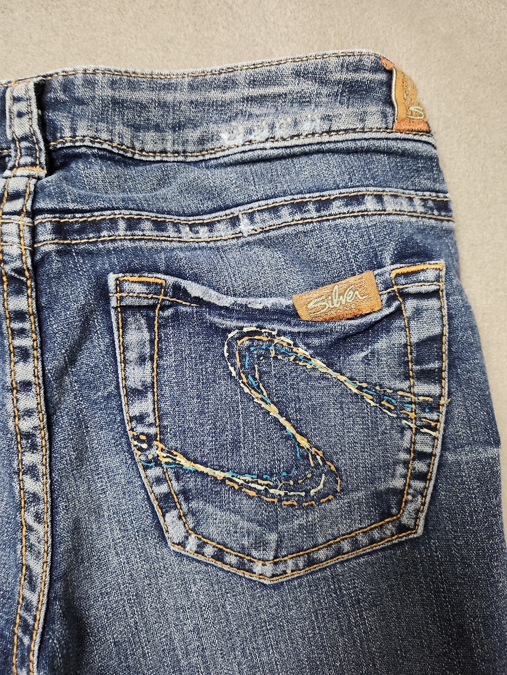 Silver Jeans Women’s Low Rise Bootcut Blue Denim Jeans Sz 27 - Picture 8 of 15